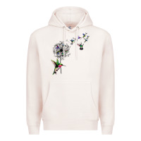 Pale Pink bird hummingbird dandelion flowers shirt for women men t shirt Premium Hoodie - linhVisuals