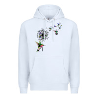 White bird hummingbird dandelion flowers shirt for women men t shirt Premium Hoodie - linhVisuals