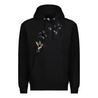 Black bird hummingbird dandelion flowers shirt for women men t shirt Premium Hoodie - linhVisuals