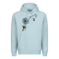 Blue Mist bird hummingbird dandelion flowers shirt for women men t shirt Premium Hoodie - linhVisuals