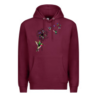 Burgundy bird hummingbird dandelion flowers shirt for women men t shirt Premium Hoodie - linhVisuals