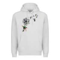 Dove Grey bird hummingbird dandelion flowers shirt for women men t shirt Premium Hoodie - linhVisuals