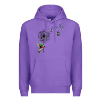 Purple bird hummingbird dandelion flowers shirt for women men t shirt Premium Hoodie - linhVisuals
