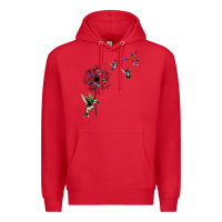 Red bird hummingbird dandelion flowers shirt for women men t shirt Premium Hoodie - linhVisuals