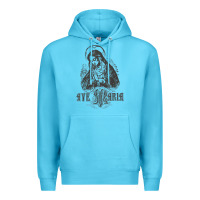 Ocean Blue ave maria schubert latin mass blessed mother hail mary lady t shirt Premium Hoodie - linhVisuals
