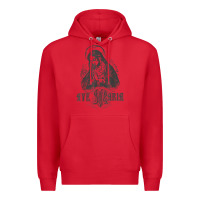 Red ave maria schubert latin mass blessed mother hail mary lady t shirt Premium Hoodie - linhVisuals