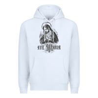 White ave maria schubert latin mass blessed mother hail mary lady t shirt Premium Hoodie - linhVisuals