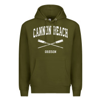 Army Green cannon beach oregon vintage nautical crossed oars t shirt Premium Hoodie - linhVisuals