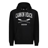 Black cannon beach oregon vintage nautical crossed oars t shirt Premium Hoodie - linhVisuals