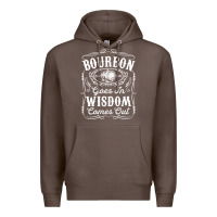 Coffee bourbon goes in wisdom comes out funny whiskey lover gift premium t sh Premium Hoodie - linhVisuals