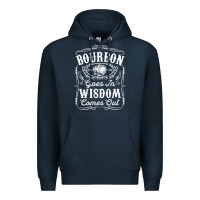 Navy bourbon goes in wisdom comes out funny whiskey lover gift premium t sh Premium Hoodie - linhVisuals