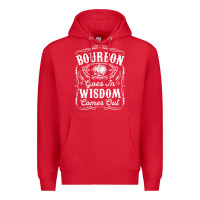 Red bourbon goes in wisdom comes out funny whiskey lover gift premium t sh Premium Hoodie - linhVisuals