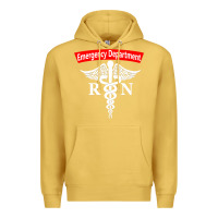 Antique Gold emergency department nursing er registered nurse rn caduceus raglan ba Premium Hoodie - linhVisuals