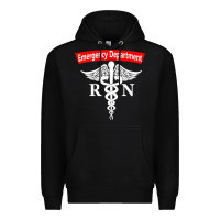 Black emergency department nursing er registered nurse rn caduceus raglan ba Premium Hoodie - linhVisuals