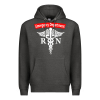 Charcoal Heather emergency department nursing er registered nurse rn caduceus raglan ba Premium Hoodie - linhVisuals
