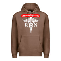 Chestnut emergency department nursing er registered nurse rn caduceus raglan ba Premium Hoodie - linhVisuals