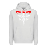 Dove Grey emergency department nursing er registered nurse rn caduceus raglan ba Premium Hoodie - linhVisuals