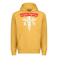 Mustard emergency department nursing er registered nurse rn caduceus raglan ba Premium Hoodie - linhVisuals