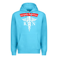 Ocean Blue emergency department nursing er registered nurse rn caduceus raglan ba Premium Hoodie - linhVisuals