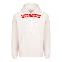 Pale Pink emergency department nursing er registered nurse rn caduceus raglan ba Premium Hoodie - linhVisuals
