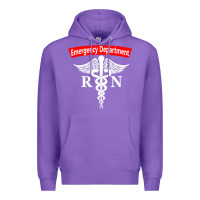 Purple emergency department nursing er registered nurse rn caduceus raglan ba Premium Hoodie - linhVisuals
