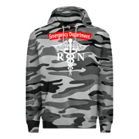 Slate Camo emergency department nursing er registered nurse rn caduceus raglan ba Premium Hoodie - linhVisuals