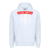 White emergency department nursing er registered nurse rn caduceus raglan ba Premium Hoodie - linhVisuals