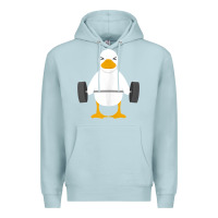 Blue Mist duck deadlift design   weight lifting gym workout tank top Premium Hoodie - linhVisuals
