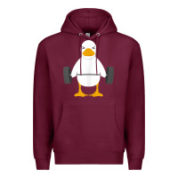 Burgundy duck deadlift design   weight lifting gym workout tank top Premium Hoodie - linhVisuals