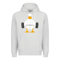 Dove Grey duck deadlift design   weight lifting gym workout tank top Premium Hoodie - linhVisuals