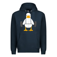 Navy duck deadlift design   weight lifting gym workout tank top Premium Hoodie - linhVisuals