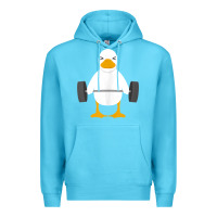 Ocean Blue duck deadlift design   weight lifting gym workout tank top Premium Hoodie - linhVisuals