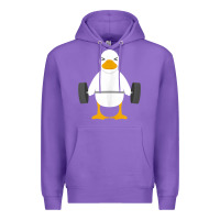 Purple duck deadlift design   weight lifting gym workout tank top Premium Hoodie - linhVisuals