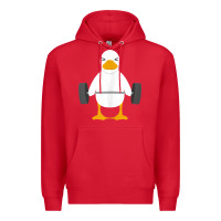 Red duck deadlift design   weight lifting gym workout tank top Premium Hoodie - linhVisuals
