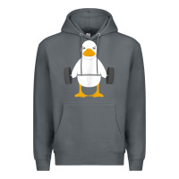 Rock duck deadlift design   weight lifting gym workout tank top Premium Hoodie - linhVisuals