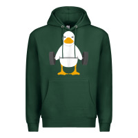 Sports Green duck deadlift design   weight lifting gym workout tank top Premium Hoodie - linhVisuals