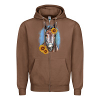 Chestnut Sunflower Donkey Zipper Hoodie - RanaPortraitStore