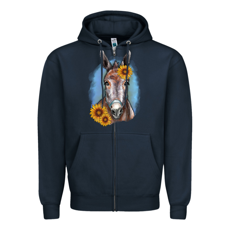 Sunflower Donkey Zipper Hoodie by RanaPortraitStore | Teevron