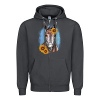 Smoke Sunflower Donkey Zipper Hoodie - RanaPortraitStore