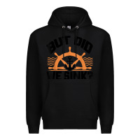Black funny boat captain gift for boater men women cool boating t shirt Premium Hoodie - linhVisuals