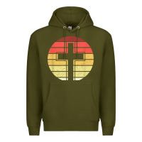 Army Green jesus cross retro style vintage t shirt Premium Hoodie - linhVisuals
