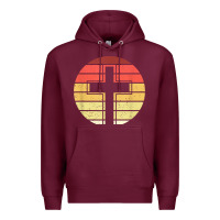 Burgundy jesus cross retro style vintage t shirt Premium Hoodie - linhVisuals