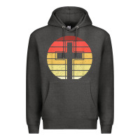 Charcoal Heather jesus cross retro style vintage t shirt Premium Hoodie - linhVisuals