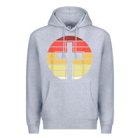 Heather Grey jesus cross retro style vintage t shirt Premium Hoodie - linhVisuals