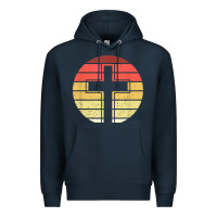 Navy jesus cross retro style vintage t shirt Premium Hoodie - linhVisuals