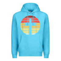 Ocean Blue jesus cross retro style vintage t shirt Premium Hoodie - linhVisuals