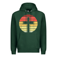 Sports Green jesus cross retro style vintage t shirt Premium Hoodie - linhVisuals