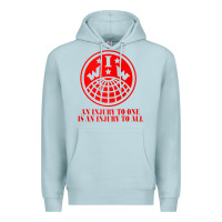 Blue Mist iww injury one is injury to all front and back red zip hoodie Premium Hoodie - linhVisuals