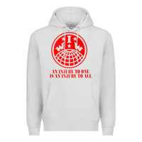 Dove Grey iww injury one is injury to all front and back red zip hoodie Premium Hoodie - linhVisuals