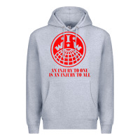 Heather Grey iww injury one is injury to all front and back red zip hoodie Premium Hoodie - linhVisuals